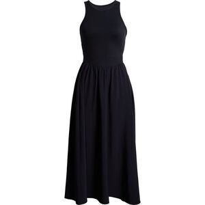 Zella Women's Black Effortless Cutout Back Hybrid Midi Dress XXL NWOT
